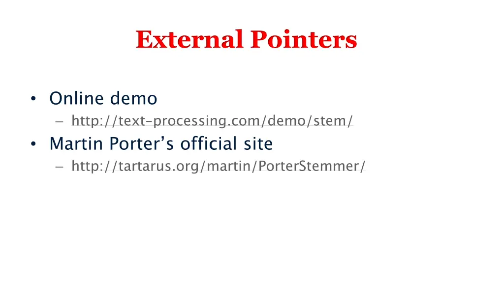 external pointers