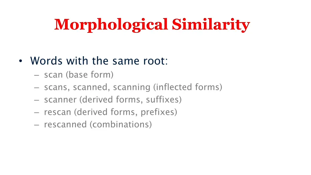 morphological similarity