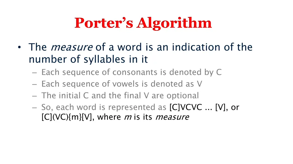 porter s algorithm 1