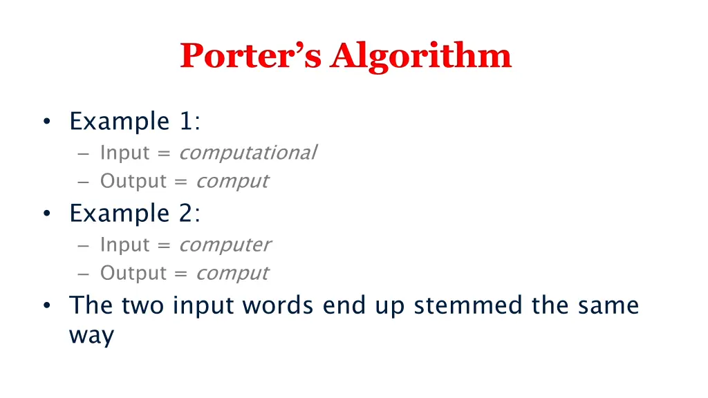 porter s algorithm
