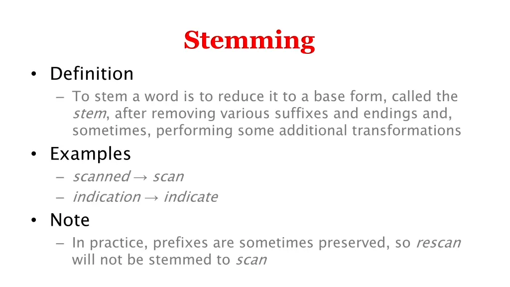 stemming