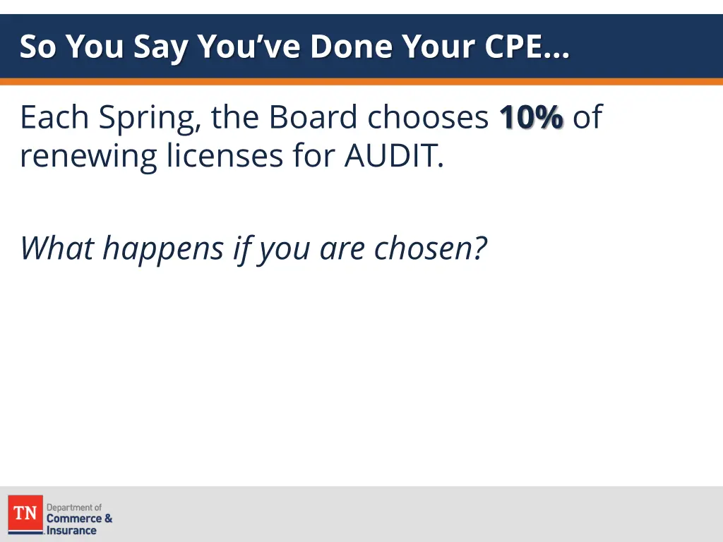 so you say you ve done your cpe