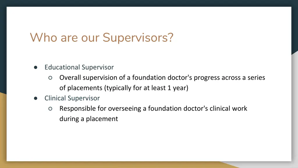 who are our supervisors