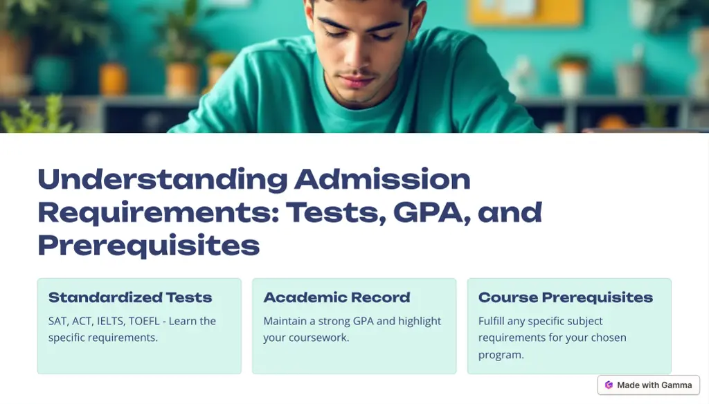 understanding admission requirements tests