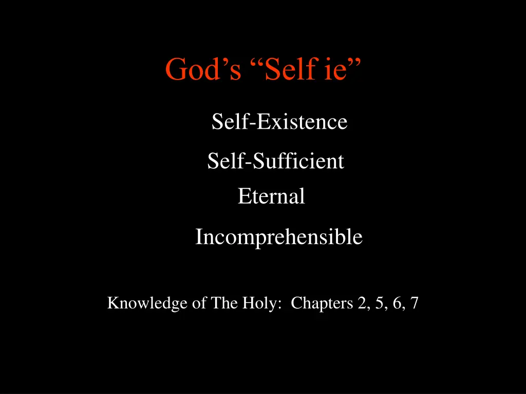 god s self ie