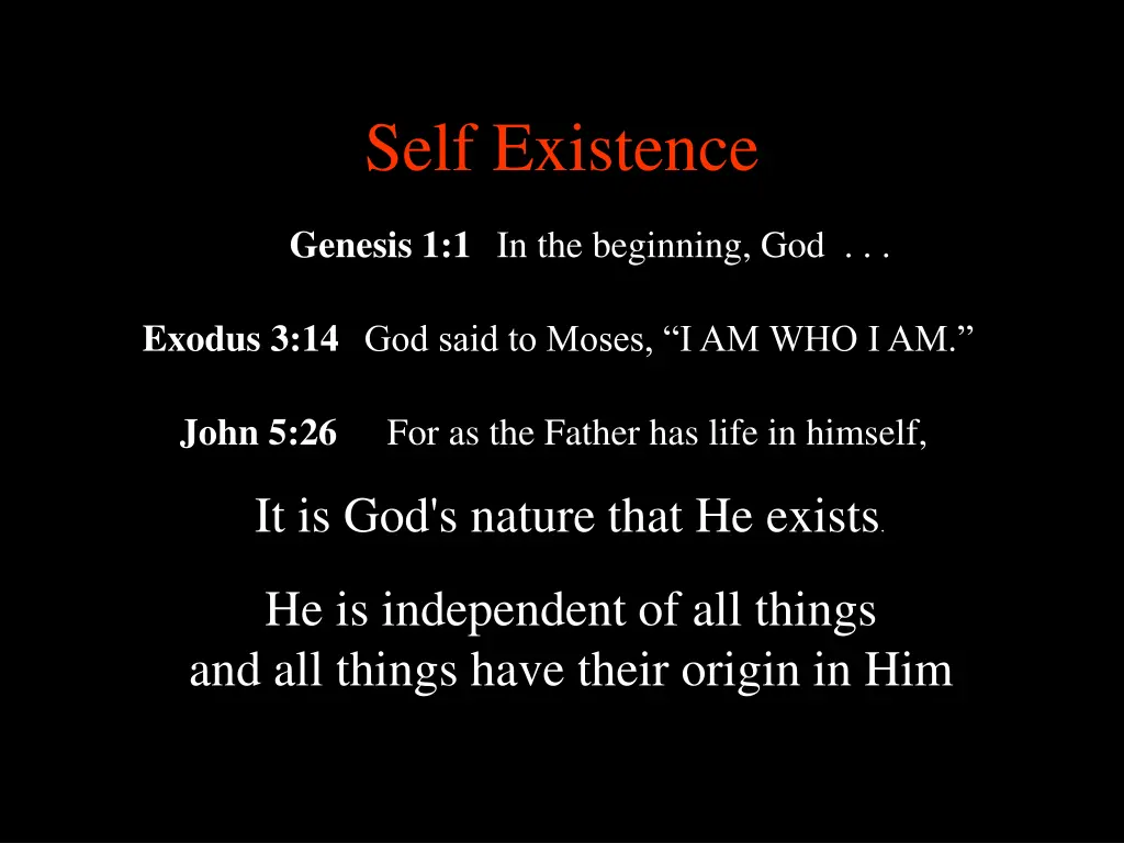 self existence