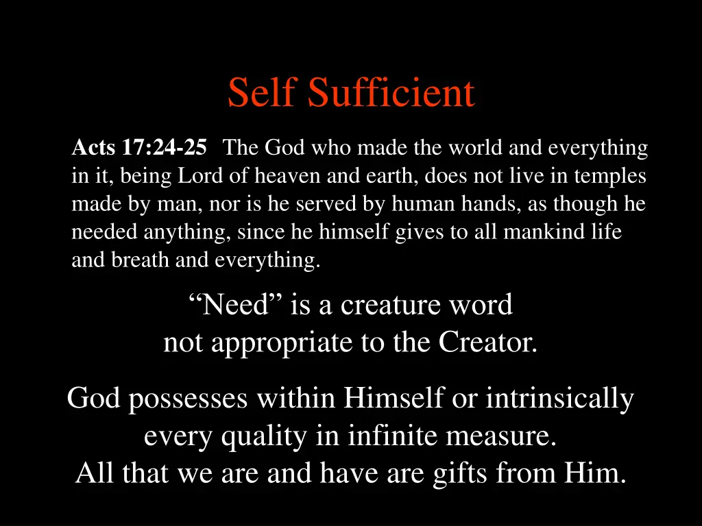 self sufficient
