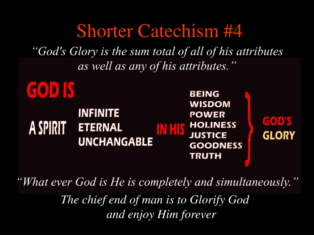 shorter catechism 4 god s glory is the sum total