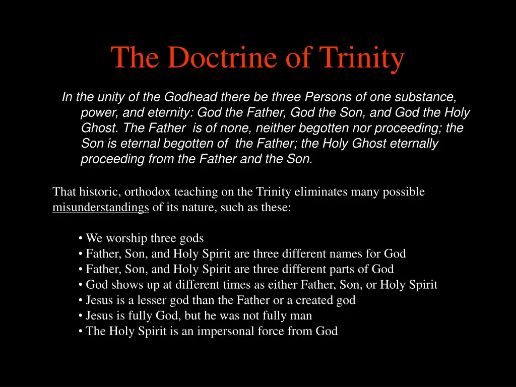 the doctrine of trinity