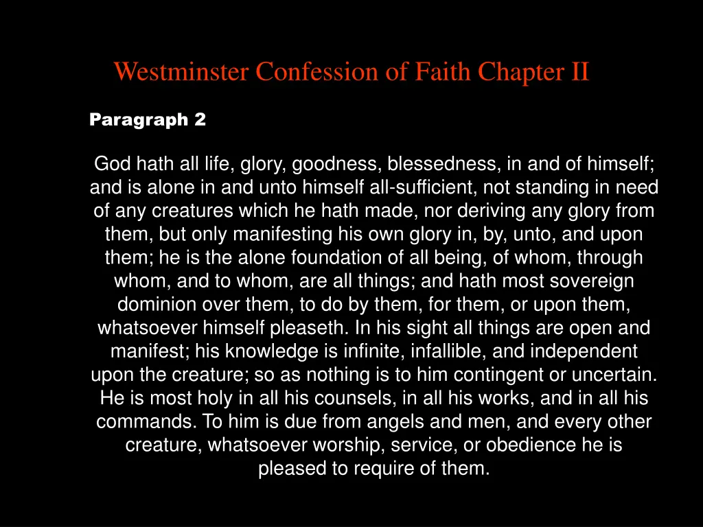 westminster confession of faith chapter ii 1