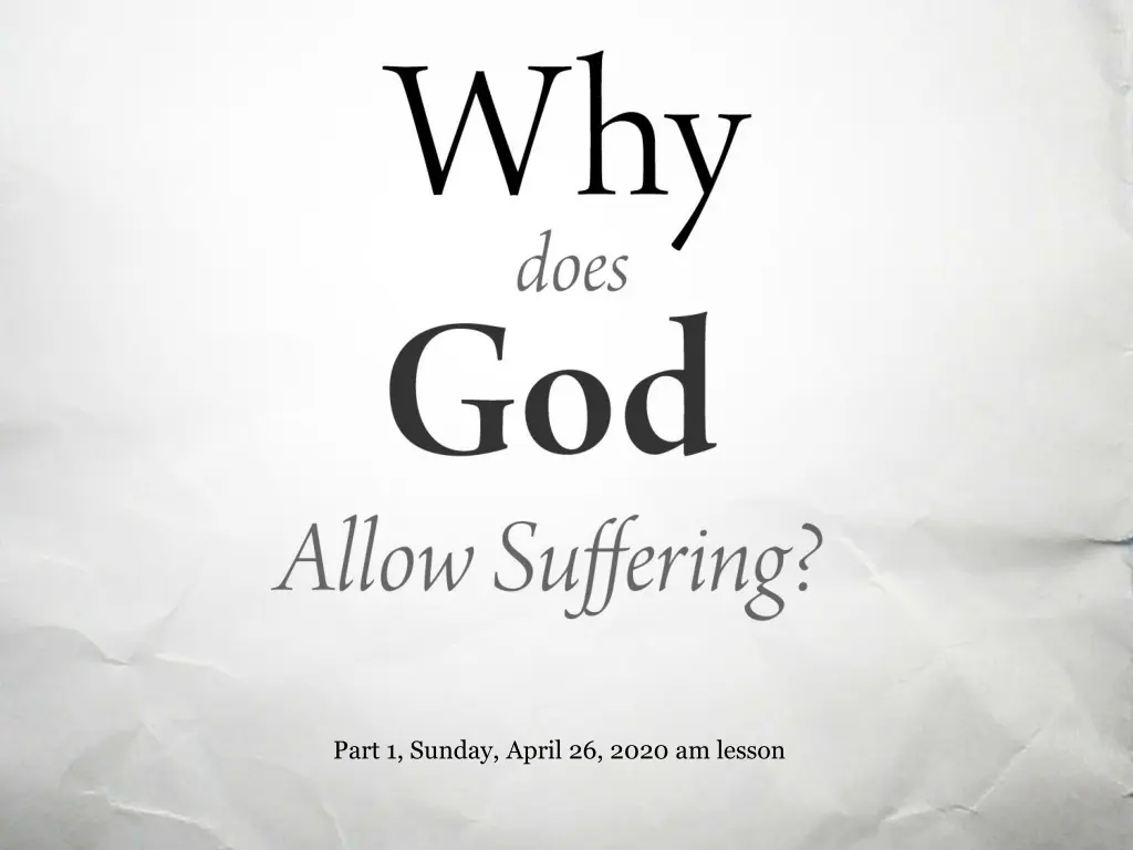 part 1 sunday april 26 2020 am lesson