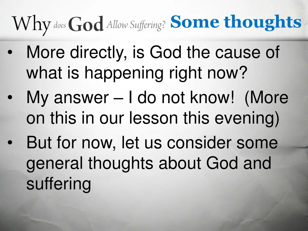 some thoughts