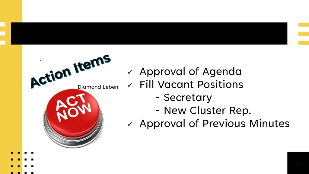 action items action items
