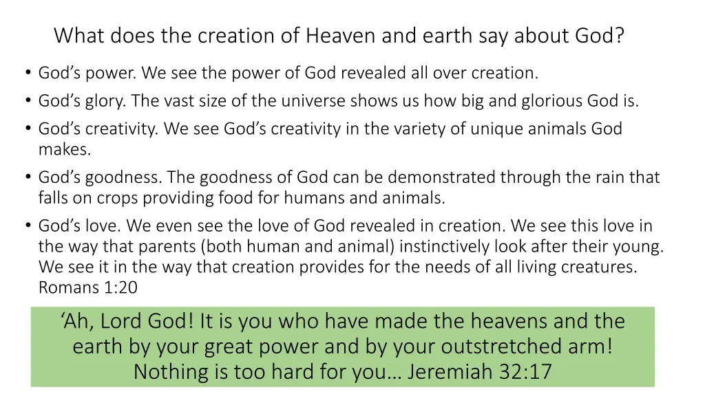 what does the creation of heaven and earth