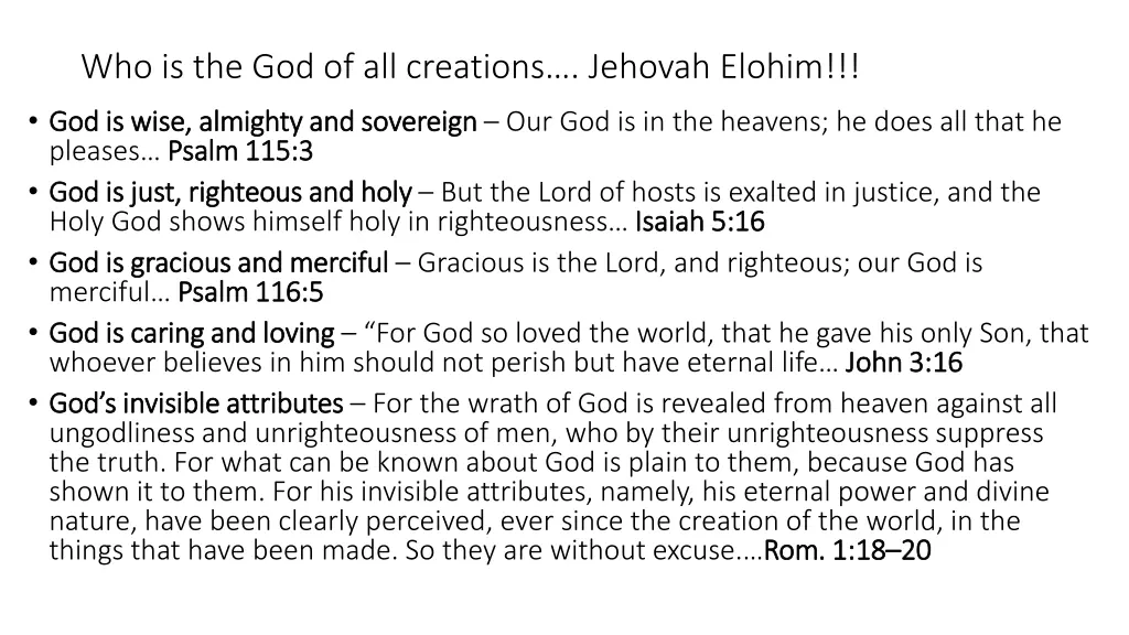 who is the god of all creations jehovah elohim