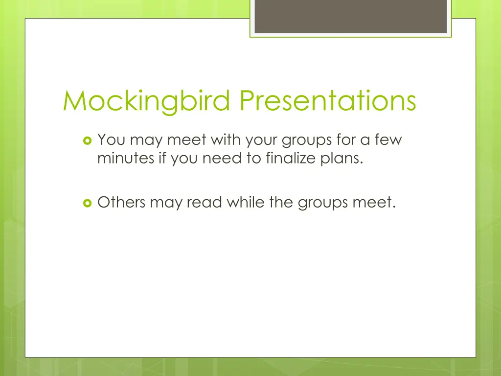 mockingbird presentations