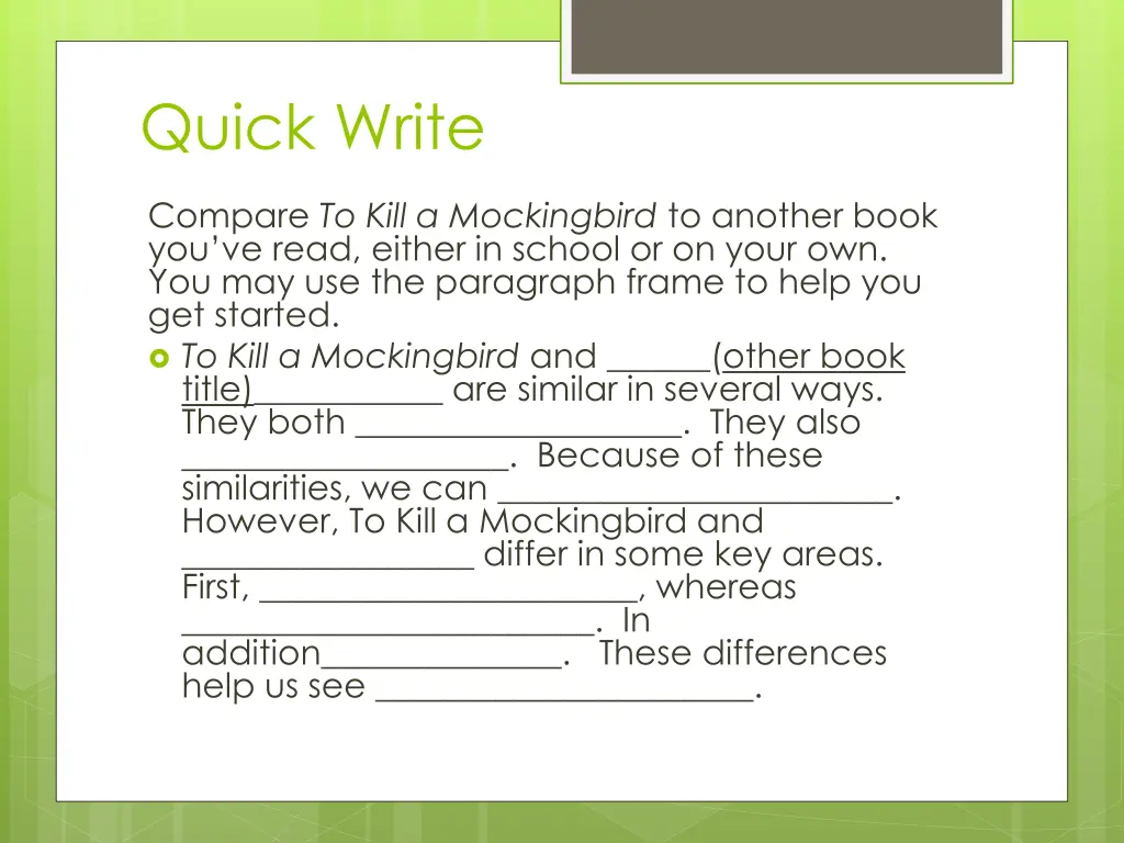 quick write