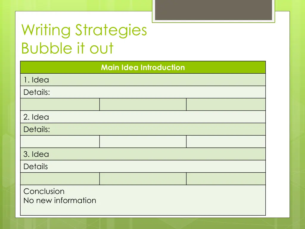 writing strategies bubble it out