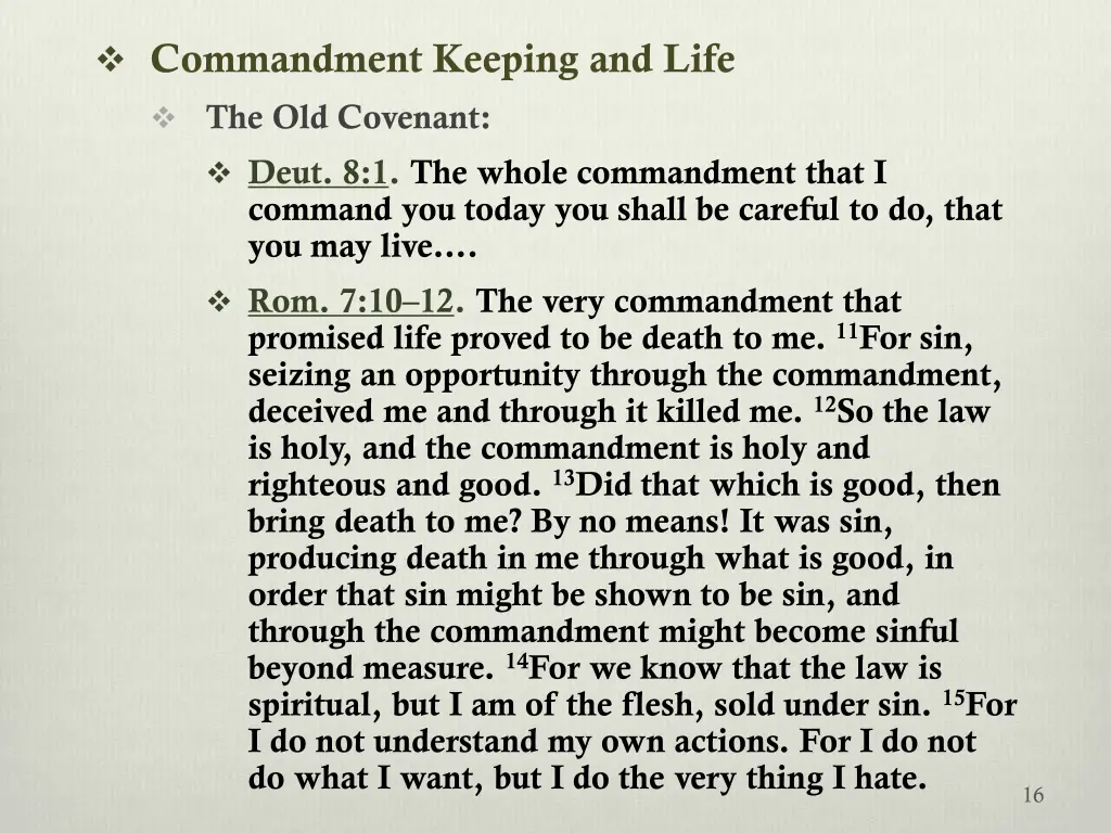 commandment keeping and life