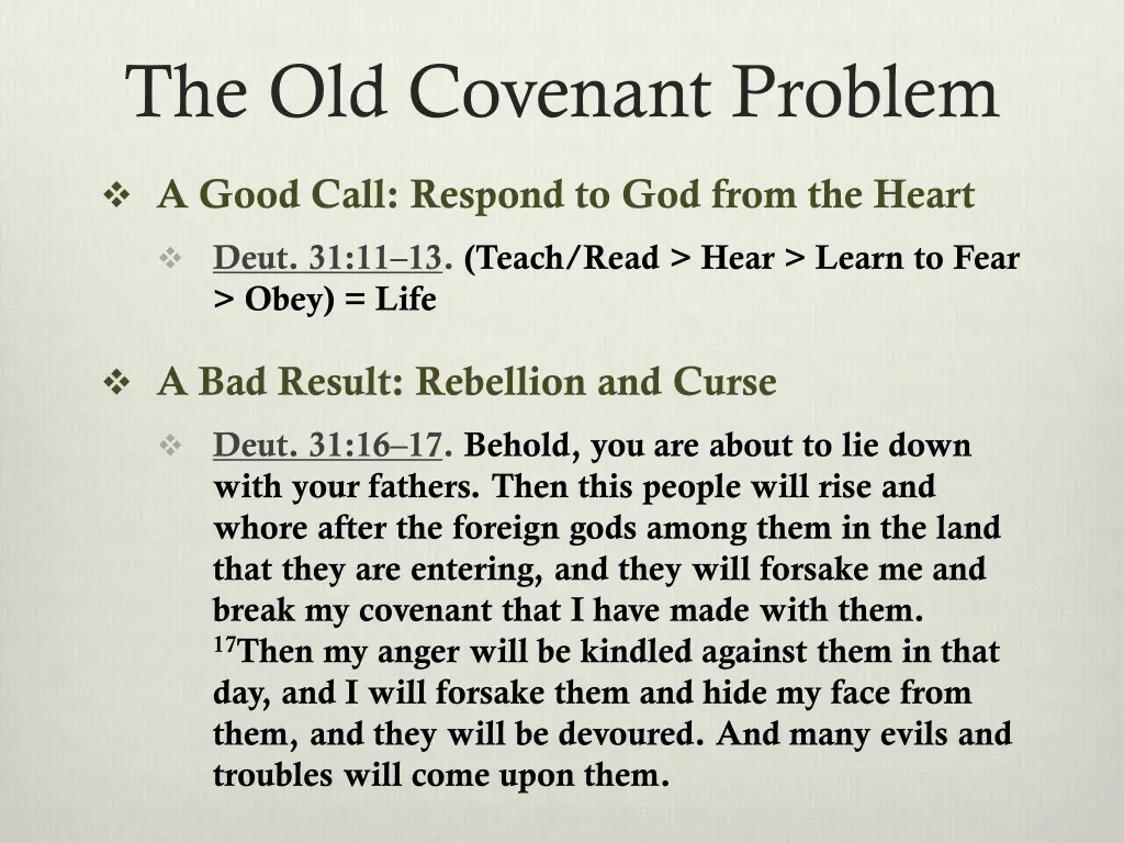 the old covenant problem