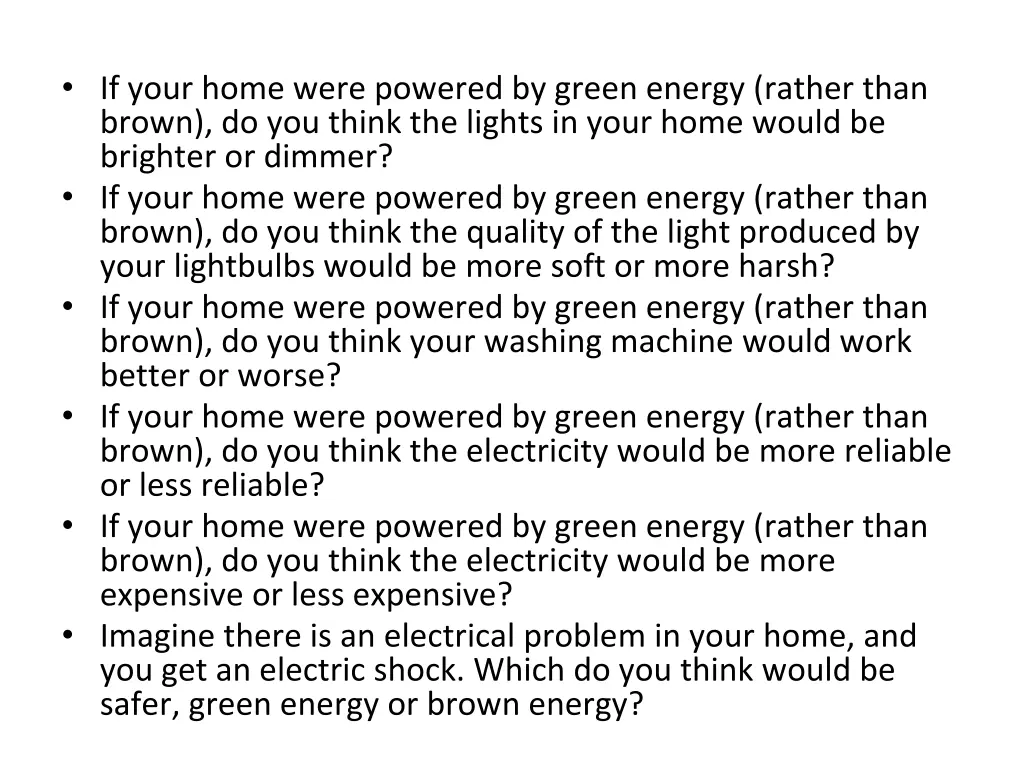 if your home were powered by green energy rather