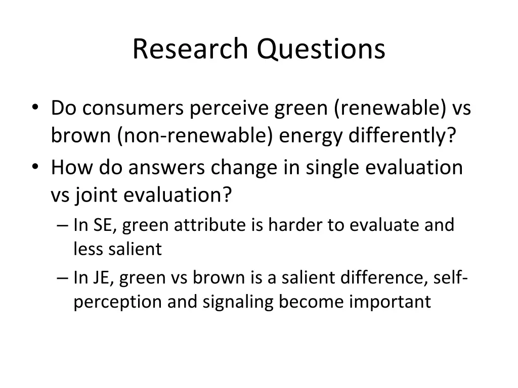 research questions