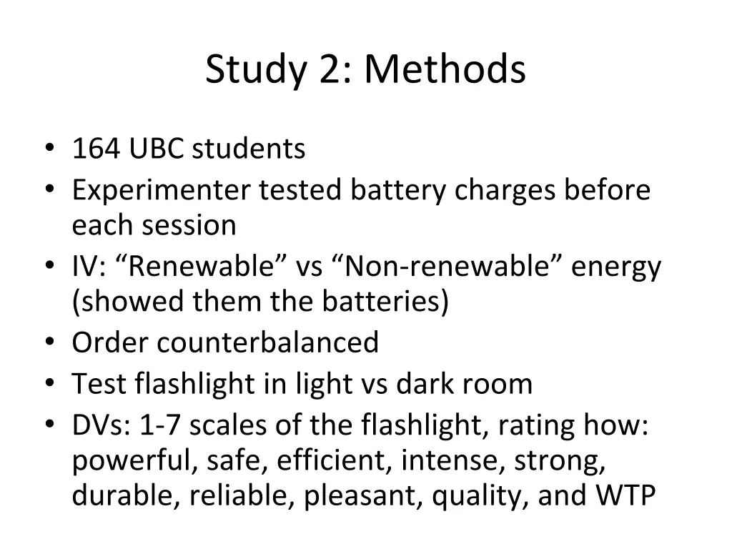 study 2 methods