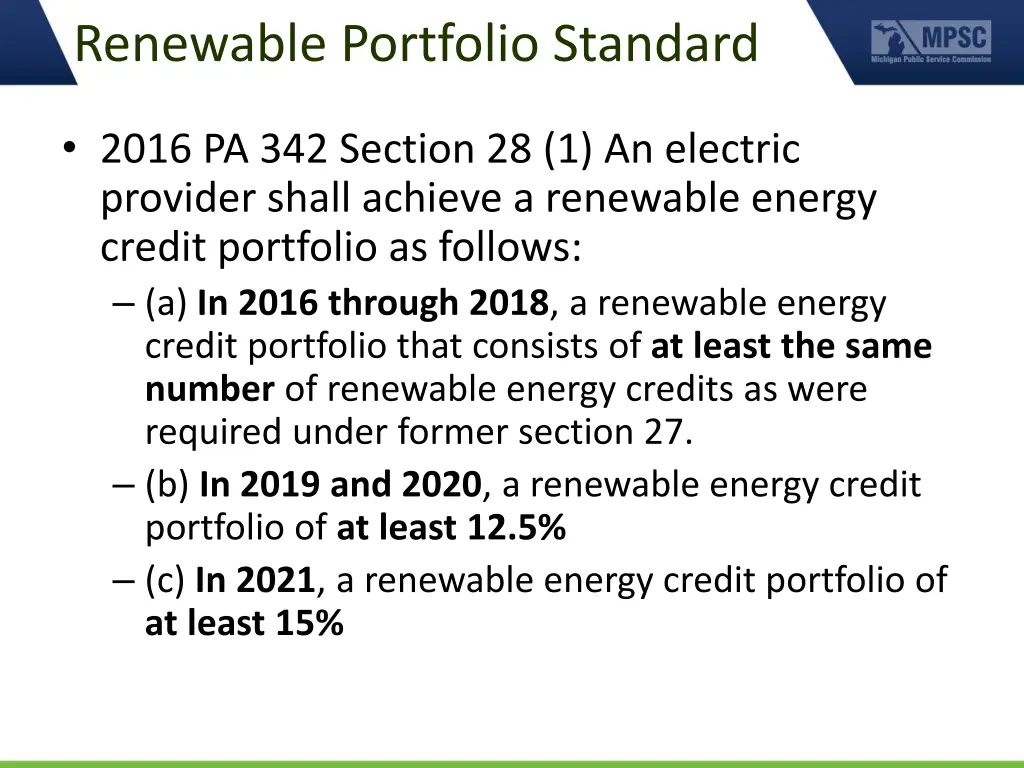 renewable portfolio standard