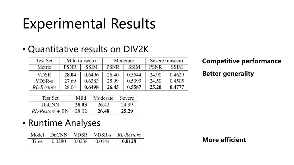 experimental results 1