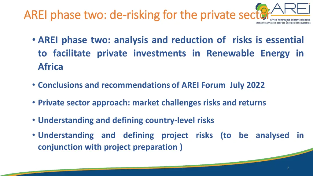 arei phase two de arei phase two de risking