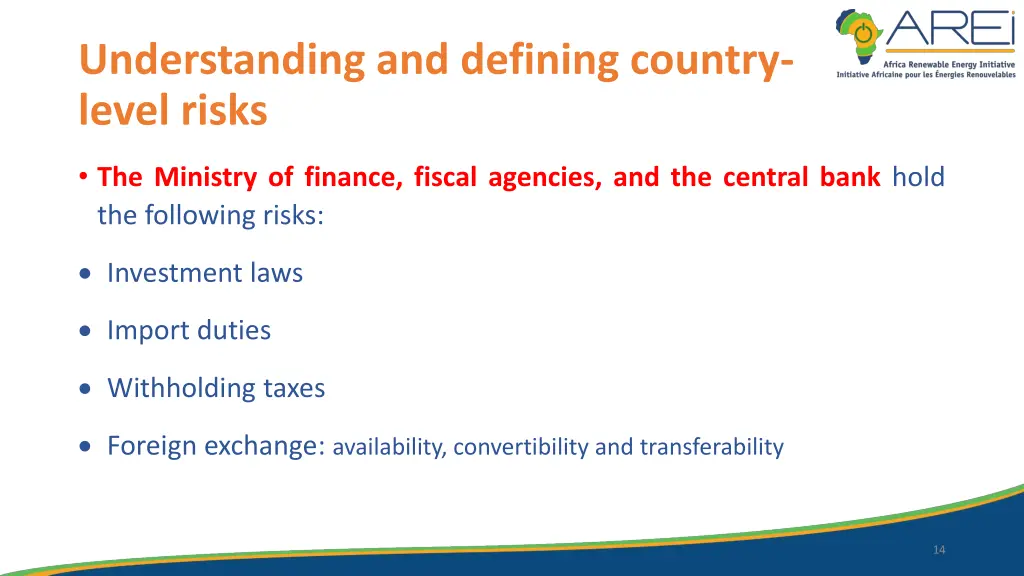 understanding and defining country level risks