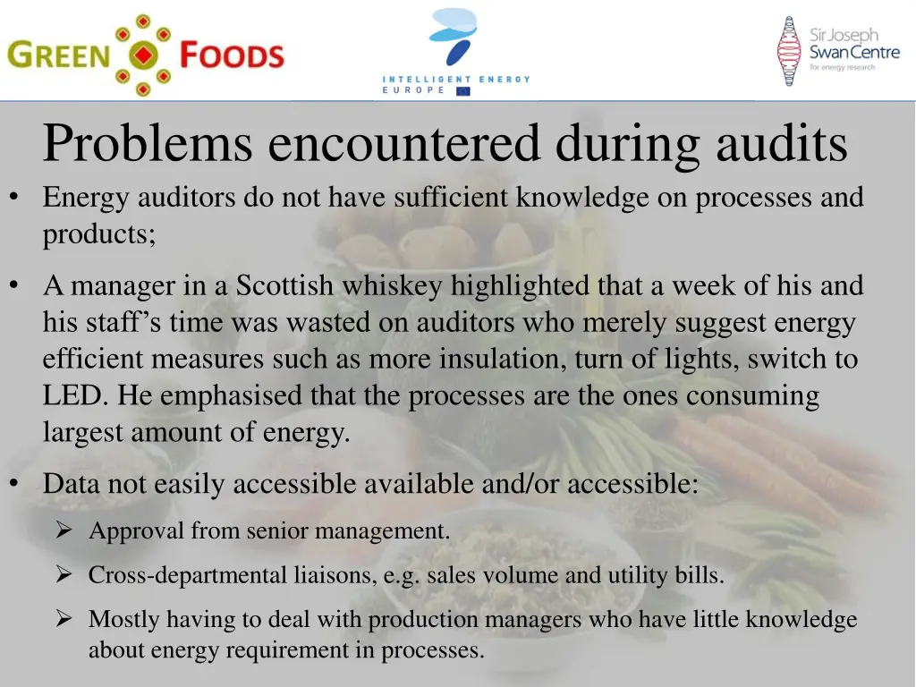 problems encountered during audits energy
