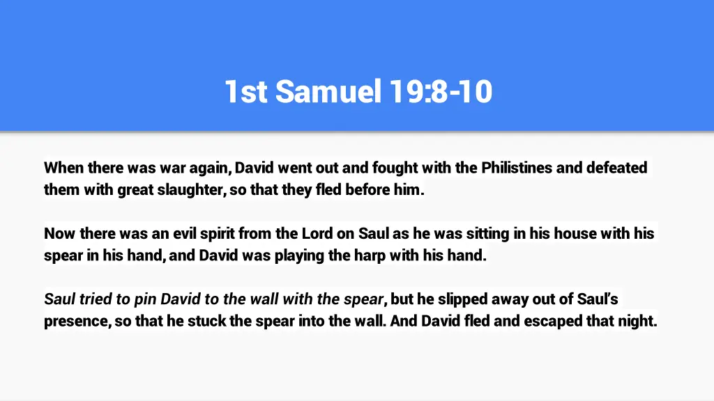 1st samuel 19 8 10