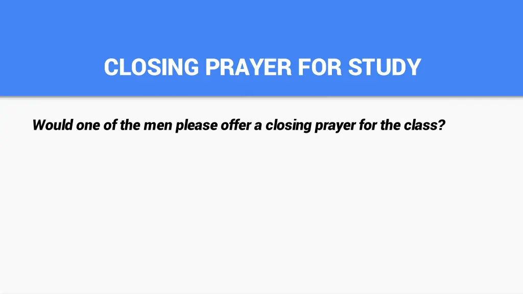 closing prayer for study
