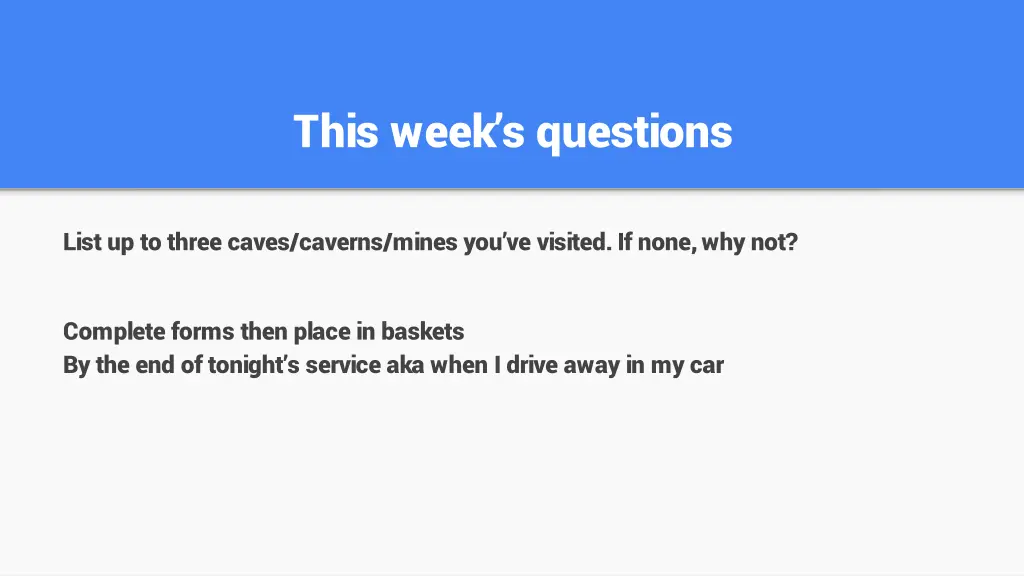 this week s questions