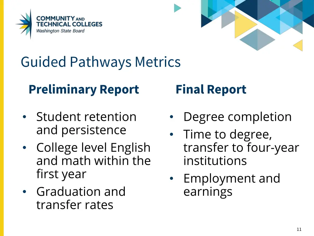 guided pathways metrics