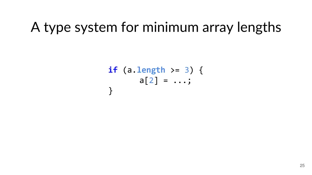 a type system for minimum array lengths