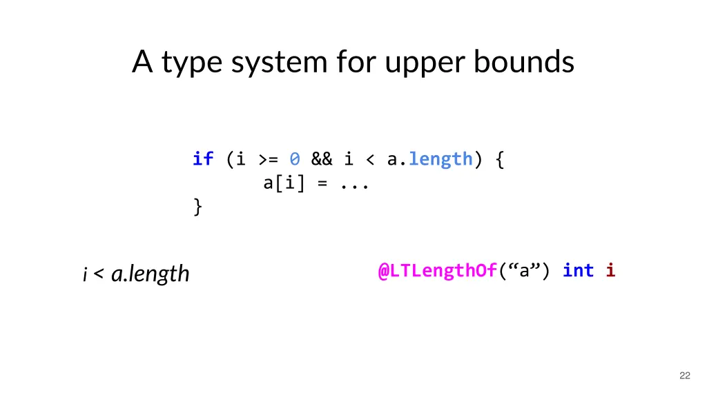 a type system for upper bounds 1
