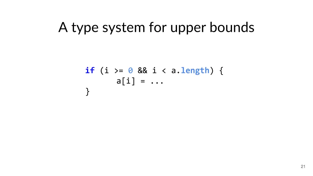 a type system for upper bounds