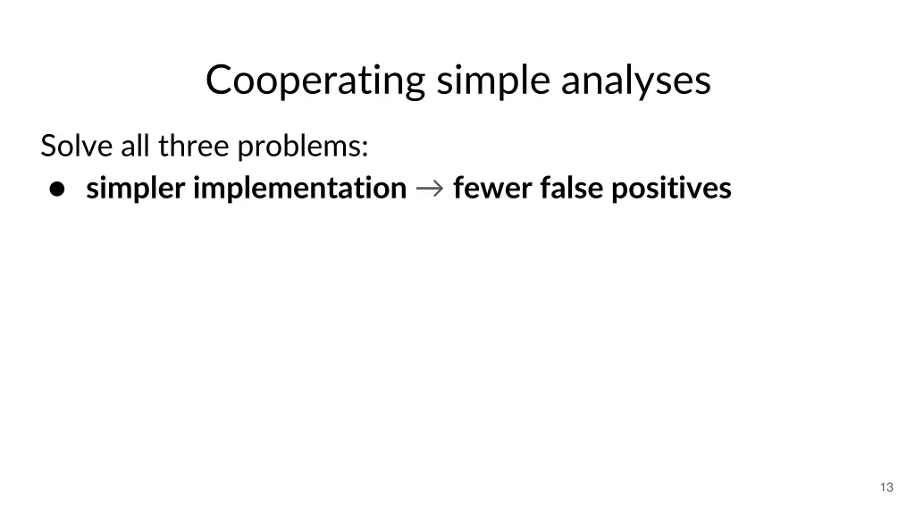 cooperating simple analyses 1