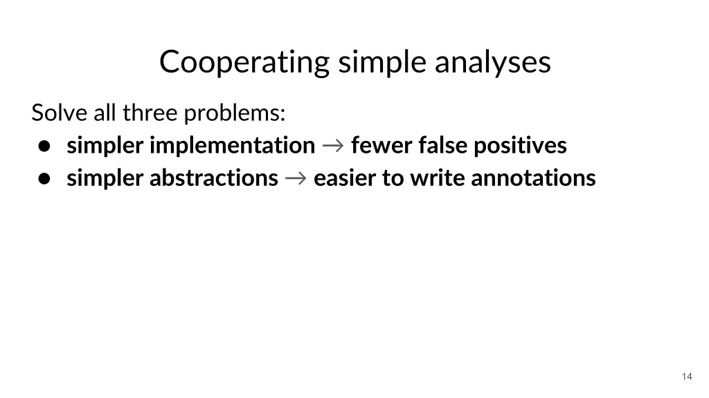 cooperating simple analyses 2