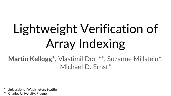 lightweight verification of array indexing
