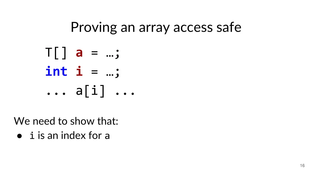 proving an array access safe