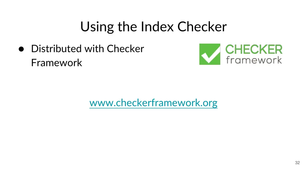 using the index checker