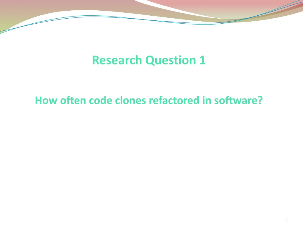 research question 1