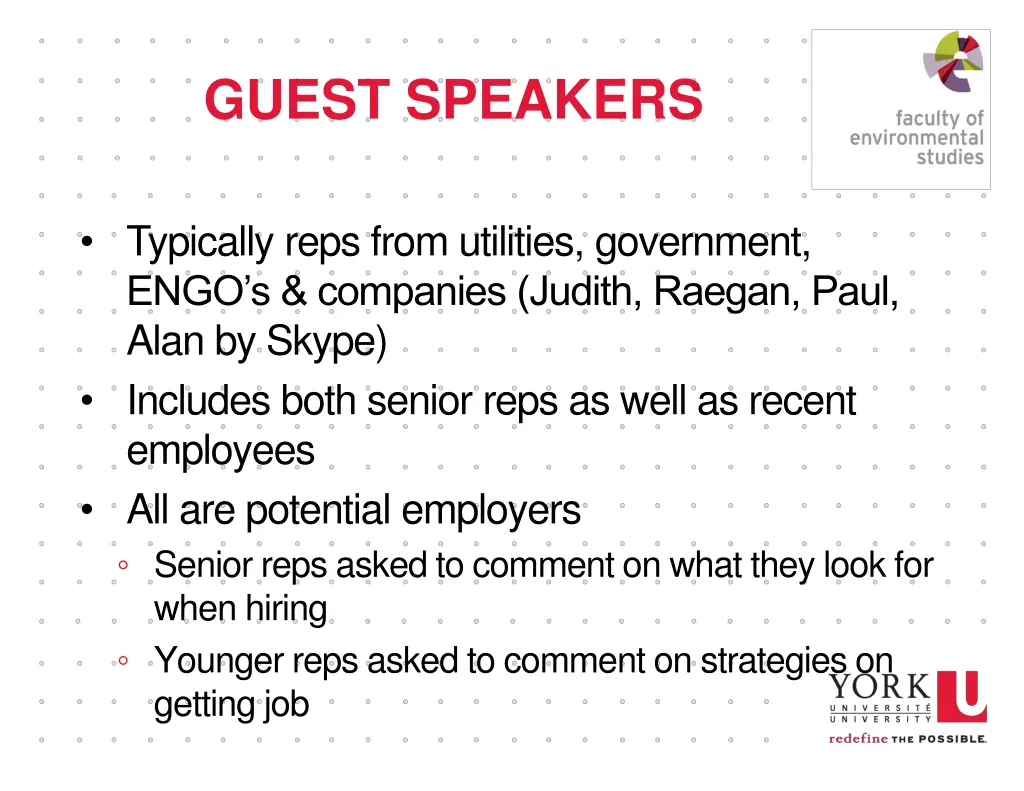 guest speakers