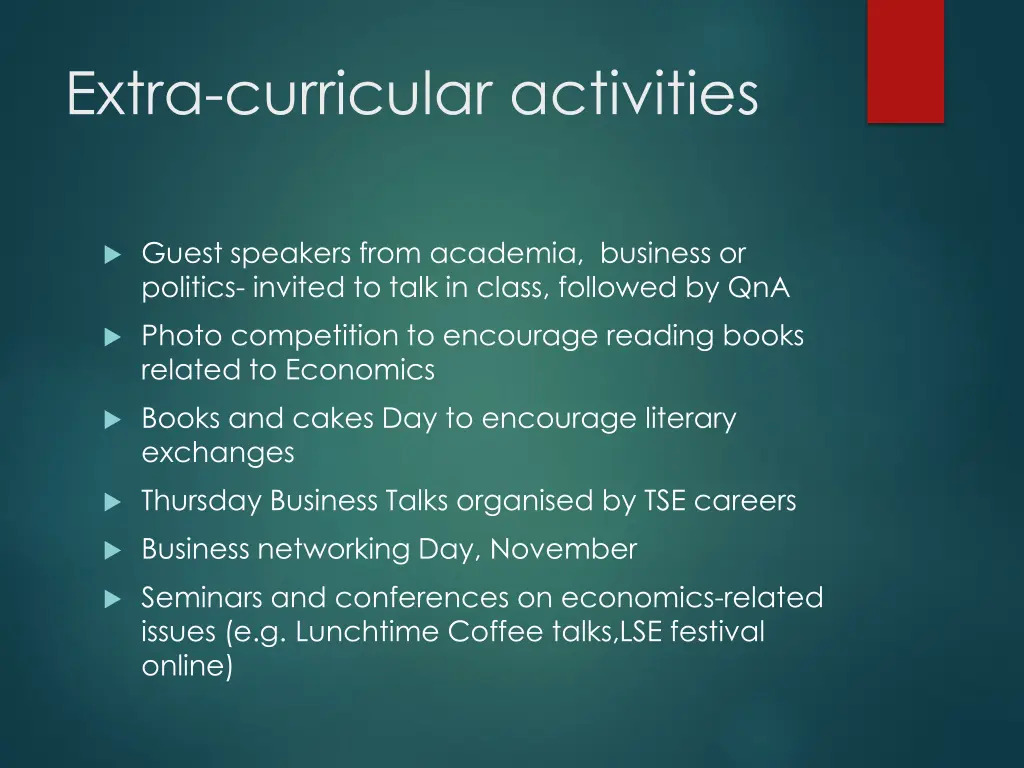 extra curricular activities