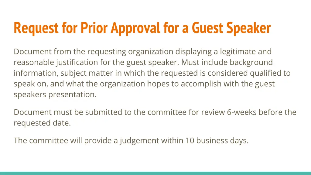 request for prior approval for a guest speaker