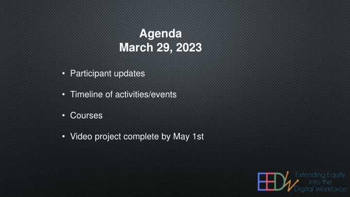 agenda march 29 2023