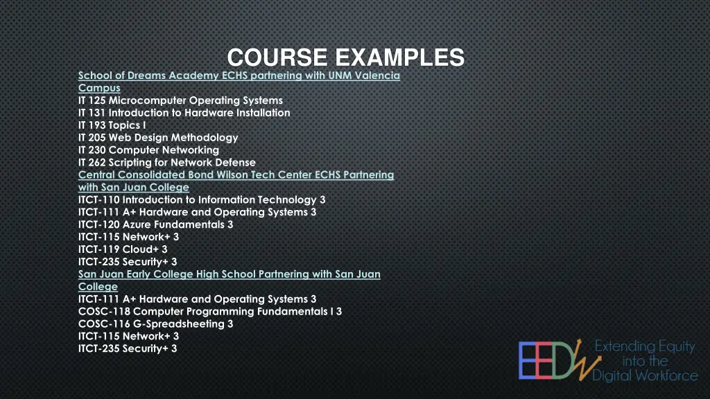 course examples